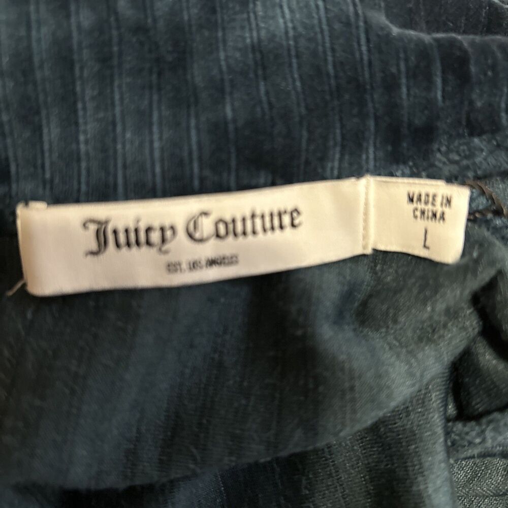 Juicy Couture Women’s Size Large Velvet Dress Y2K defined waist dark teal - Picture 7 of 8